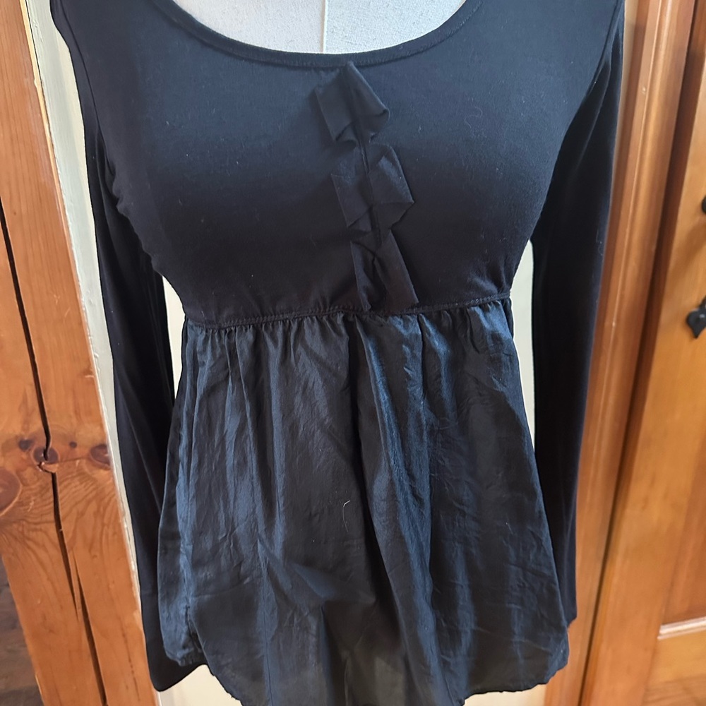Max Studio Elegant Black Long Sleeve Blouse